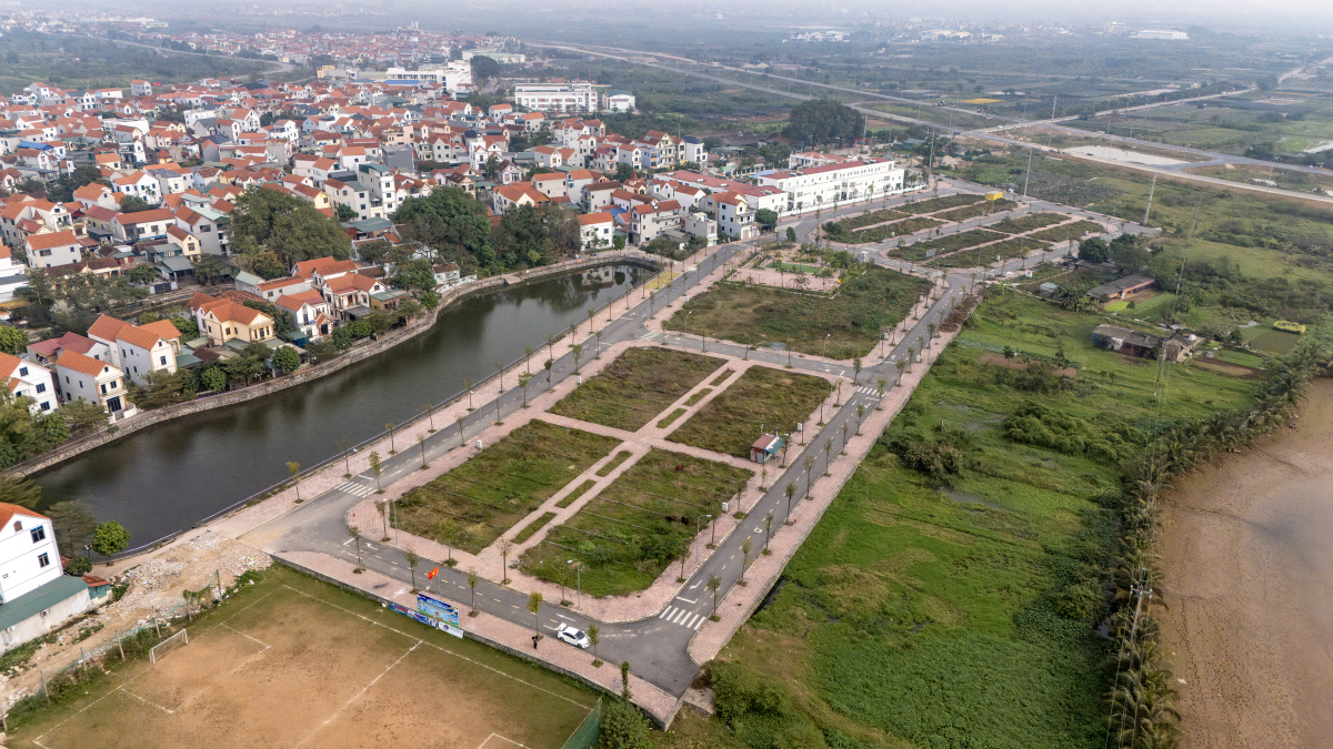 đất nền vùng ven Hà Nội nhìn từ trên cao khu vực Đông Anh Hoài Đức